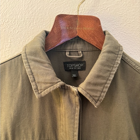 Topshop Green Utility Chore Coat - Picture 2 of 7